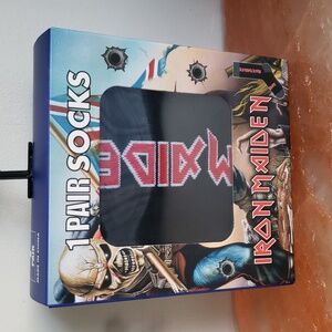 (1) Pair Iron Maiden Men's Black & Red Socks. NIP